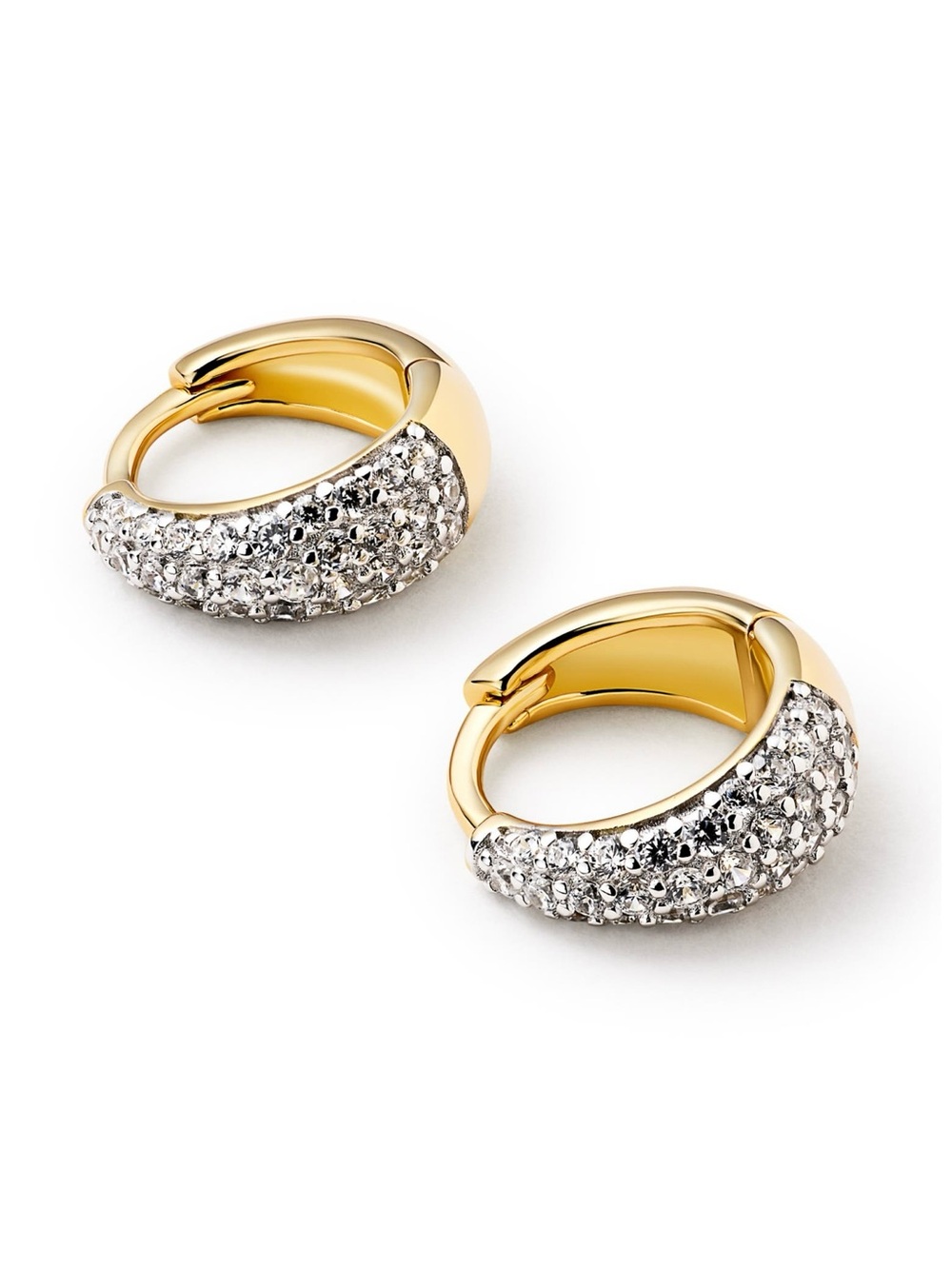 Ana Luisa Nate Pavé Huggie Hoop Earrings - Picture 5 of 5